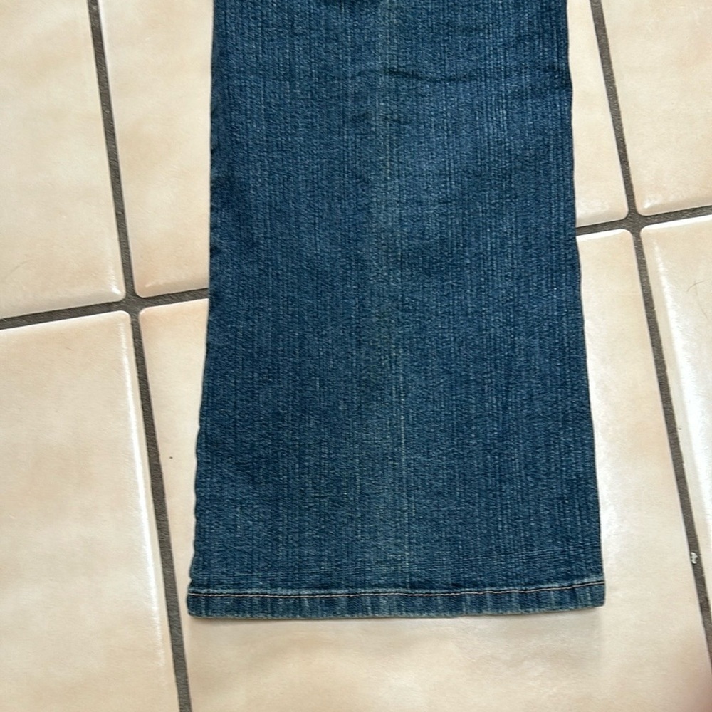 Cos Women’s Denim Y2K Boho Hippie Studded Embroidered Bootcut Blue Jeans Sz 12P - Picture 14 of 16